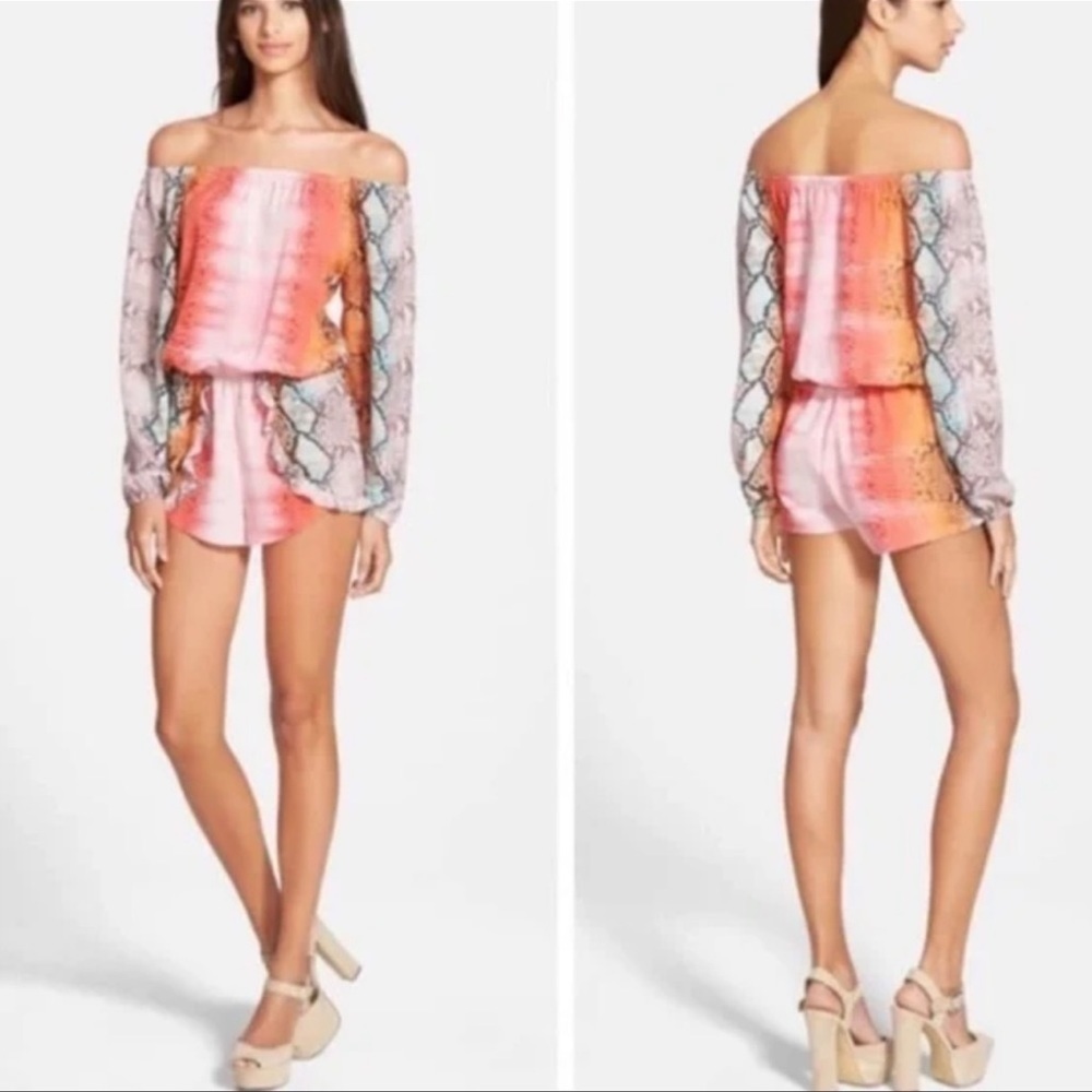 Lovers + Friends Carmella Aztec Python Off Should… - image 1